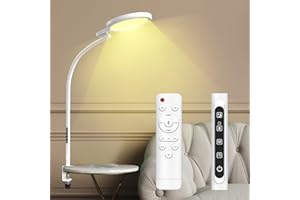 Trayvespace Lámpara SAD(I-Clip),UV-Libre Lampara 10000Lux Redonda de Terapia con 5 Colores Luz & 5 Brillo Ajustable & 3 Temporizador para Levantar el Estado de Ánimo/Lectura/Oficina