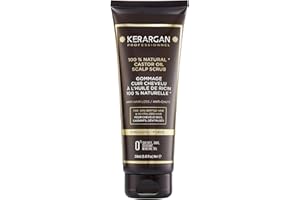 Kerargan - Gommage Capillaire Anti-Chute à l'Huile de Ricin - Pour un Cuir Chevelu Sain et des Cheveux Revitalisés - Enrichi en Huile d'Amande Douce et Aloe Vera - Sans sulfate, OGM, silicone - 250ml