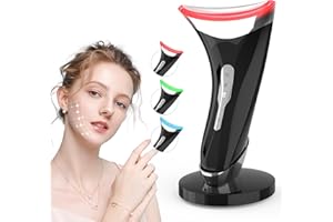 Yeerain Gesichtsmassagegerät Gegen Falten, EMS Gesichtsmassage Massagegerät mit 4 Modi, 45℃ Hautstraffung Face Lifting Gerät Beauty Massager für Damen Herren