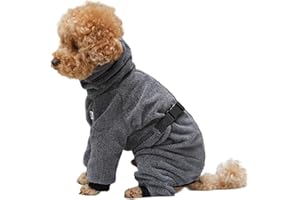 Moki Bär Hundebademantel mit Beinen für Zwergpudel I Dunkelgrau