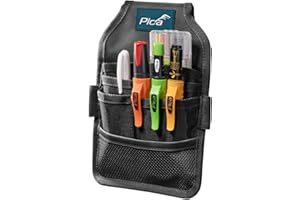 ‎PICA Pica 55060 Master Belt I hochwertige Gürteltasche I Werkzeuggürtel für Handwerker I enthält Pica Dry 3030, Dry Minen 4020, Ink schwarz, Visor Permanent 990/40, Instant-White Permanent Pen 532