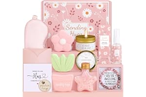 Drazik® Sending Hugs Pamper Gifts for Women Birthday, Hug in a Box Care Package for Her with Pocket Hug Token, Relaxation Bath Gifts Set Thinking of You Get Well Soon Gift for Women Best Friend Bestie