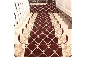 Liveinu Alfombra Alfombrillas para Escaleras con Adhesivo Reutilizable Alfombras para Peldaños Antideslizantes Auto Adhesivas 24x65cm (15 Piezas) Café 3