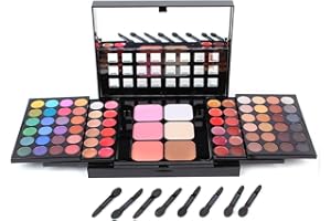 FantasyDay 78 Couleurs Palette de Maquillage Kit Coffret Maquillage Femme avec 48 Couleurs Shimmer Matte Ultra Pigmenté Ombre paupières Cosmétique Set, 18 Rouge à Lèvres, 6 Correcteurs, 6 Fard à Joues