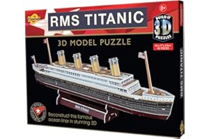 Cheatwell Games 02323 BYO 3D Puzzle Titanic, White, Red, and Black