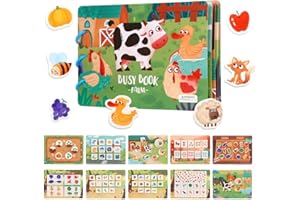 EDATOFLY Montessori Toys Zajęta książka dla małych dzieci, 9 motywów, zabawki edukacyjne do przedszkola, pasująca gra, puzzle, zabawka, zajęta książka dla dzieci w wieku 3-6 lat, chłopcy dziewczęta