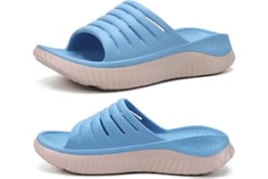 KuaiLu Sandales de Récupération Femmes, Confortable Orthopediques Fasciite Plantaire Claquettes Bout Ouvert Legere Sport Sandalette Réduit le Stress sur Les Pieds, Les Articulations et Le Dos