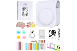 AISNYHO Zestaw akcesoriów 12 w 1 do aparatu natychmiastowego Fujifilm Instax Mini 12 z etui na aparat, album fotograficzny i ramki, naklejka DIY, obiektyw do selfie, ramka do powieszenia na ścianie, kolorowy