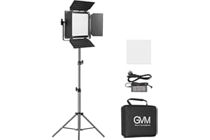 GVM GREAT VIDEO MAKER GVM 480 LED światło wideo ze statywem, ściemniane, 2300-6800 K, dwukolorowe oświetlenie wideo LED ze sterowaniem aplikacją, SLED, światło ciągłe do studia studia YouTube, zestaw wideo, lampa wideo