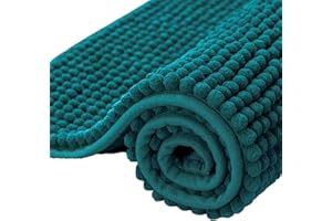 subrtex Alfombra de baño Extra Absorbente para Salida de Ducha de Microfibra Chenille Lavable a máquina (40 x 60 cm, Azul Pato)