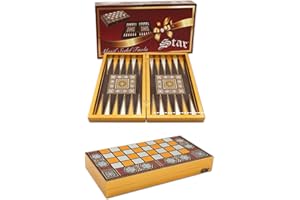 BEKAN Antik Mozaik Sedef Holz Backgammon TAVLA Dame Stein Ottoman Osmanli Tugra (Masif Gold Sedef Tavla)