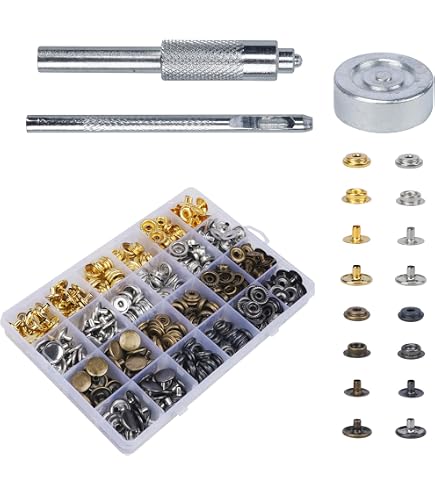 3dancraftit 15mm Bottoni Automatici A Scatto In Metallo - Ferro E Rame - Per Abbigliamento, Cucito E Pelle (Scegli Colore E Finitura)