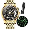 OLEVS Watch for Men Diamond Business Quartz Stainless Steel Waterproof Luminous Date Wrist Watch
