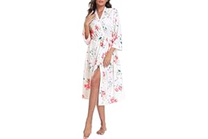 Lovasy Dressing Gowns for Women UK Lightweight Soft Women's Kimono Robe Long/Short Knit Bathrobe Ladies Loungewear Nightwear