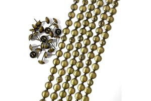 Let's Decorate Bandes à ongles décoratives plaquées laiton 10 m x 11 mm, clous d'ameublement, canapés, punaises assorties (K : laiton de 11 mm (B))