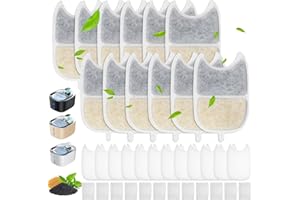 KNJOMZIE 12 Filtros Fuente para Gatos Compatibles FEELNEEDY 4L YPD-C004 – Filtro Carbón Activo y Resina para Fuente de Agua Sin Cable