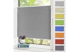 ‎ZARNAN Zarnan Plissee Klemmfix Plisseerollo ohne Bohren 95x130cm Anthrazit,Faltrollo mit Klemmträger easyfix,Jalousie Sichtschutz und Sonnenschutz Rollo für Fenster & Tür