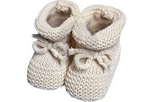 Royal Icon Baby Booties 0-3 Months - Baby Boys Girls Booties Warm and Safe Baby Slippers - Knitted Boots - Newborn Bootees for Babies Ri359 (Beige - Ri359)