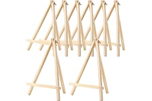HAKZEON 8 Pack 30 x 20 CM Wooden Tabletop Easel, Mini Easel with Movable Bar, Adjustable Wood Easel Stand for Paintings, Drawings, Framed Photos, Signs