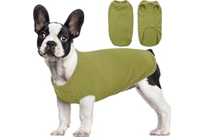 Hjumarayan Sweter dla małych psów - koszulka dla psa, cienka, ochrona przed słońcem, t-shirt elastyczny, sweter w paski, sweter dla Chihuahua Yorkshire Terrier (Chartreste S)