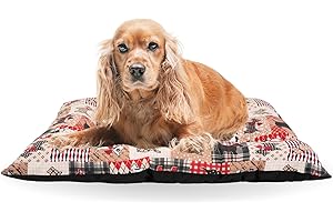 KIRA & GARA Kira&Gara® Cama para Perro - Colchoneta para Perro - Cojín Perro - Colchón Perro (M - 75x55cm, Fancy-Red)
