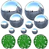 Inkihuit Edelstahl Schwimmkugeln Set - 5 Kugeln + 4 Lotusblätter Für Teich