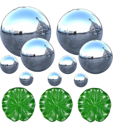 2 Boules Réfléchissantes Pour Jardin En Acier Inoxydable - Diamètre 63 Mm (2.5 Pouces), Surface Miroir, Blanc Lumineux, Imperméable