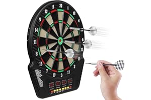 KASADIN Elektronische Dartscheibe E-Dart Dardboard mit 6 Darts und 27 Spiele mit 243 Spieloptionen Profi Elektronik Dartspiel DB275