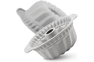Backefix 24cm Ø Gugelhupfform Silikon antihaftende Silikon Backform Gugelhupf – die ideale Kuchenform für Marmorkuchen mit perfekter Glasur | altbewährt, gesund, BPA-frei, lebensmittelecht | grau