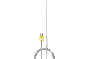 PerfectPrime TL1915SL K-Type Inconel 600 Flexible Thermocouple Temperature Sensor Probes -40 to 1100°C, 1.6mm / 150mm