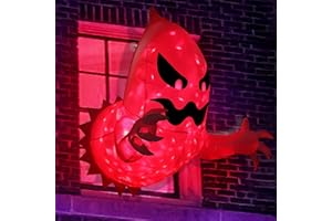 FELLFLYING 4.5ft Halloween Inflatable Scary Flying Ghost Broke Out From Window Halloween Inflatables Outdoor Decorations With Build-in LED Scary Halloween Decorations Indoor Outdoor Decoration
