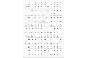JUNOMI® Póster de yoga DIN A2 con 168 poses y asanas, accesorio para estudios ejercicios en casa, idea regalo perfecta yoga, principiantes profesionales, sin marco …