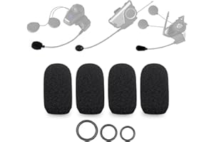 Voarmaks Lot de 4 housses de micro compatibles avec le système de micro SENA SRL pour casque Shoei Neotec 2, pour Sena SMH10 20s 30s 50s 60s 30k 3S SMH5 Filtre anti-pop + 12 joints toriques en 3