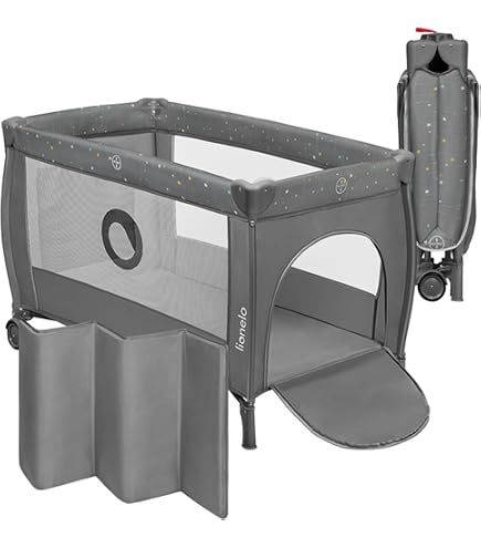 Lit De Voyage Bébé Kindsgard 60x120 Cm Pliable – Matelas Gris Avec Sac De Transport – Ultra Léger & Confortable Pour Bébé