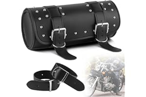 IWILCS Universal Motorrad Satteltasche, Werkzeugtasche aus motorrad-geeigneter PU-Leder, Wasserdichte Aufbewahrung, Modische Satteltasche, Schwarz