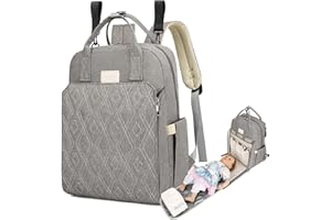 LEcylankEr Wickelrucksack mit Babybett - Große Wickeltasche Rucksack mit Wickelauflage & Isoliertasche & Moskitonetz & USB-Ladeanschluss