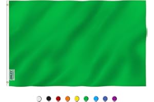 Anley Fly Breeze 3x5 Fuß Solid Green Flag - Lebendige Farbe und UV-beständig - Canvas Header und doppelt genäht - Uni Green Flags Polyester mit Messingösen 3 X 5 Ft