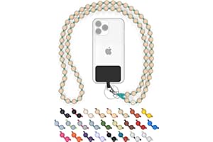 DROP LETSY DROPLETSY Holzperlen Handykette universal, handgefertigt, Schlüsselband, Kette, Necklace zum Umhängen - kompatibel mit allen Smartphones: Apple iPhone, Samsung Galaxy (ohne Hülle, Mint Beach)