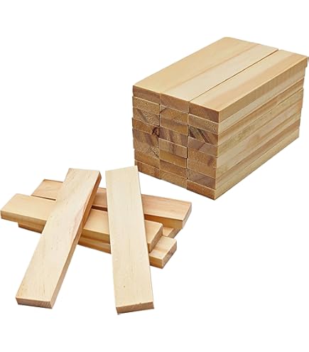 100 stuks houten stokjes om te knutselen, 105 x 21 x 7 mm, houten stokken, houten latten, geschikt voor modelbouw, woondecoratie en knutselen