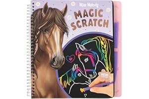 Depesche 13267 Miss Melody - Magic Scratch Book, livre à gratter avec des motifs de chevaux sympas à gratter, avec dégradé de couleurs