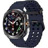 Teknoft Samsung Galaxy Watch Ultra 47mm ile Uyumlu Delikli Model Ocean Loop Yumuşak ve Hafif Silikon Kordon