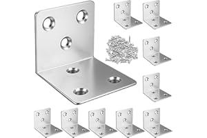 Xyxu L Brackets for Wood, 10pack Heavy Duty 30x30x30mm Metal Right Angle Corner Sleeper Brackets for Wood with Screws, 1.5mm Thick Galvanised Steel L Shaped Bracket for DIY, Home Repair