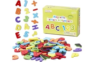ZazzyKid Lettere magnetiche e numeri per bambini: 103 magneti in schiuma per l'istruzione precoce, per imparare e giocare ai bambini, matematica e alfabeti