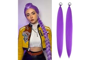 SEIMAINURS Long Purple Braiding Hair Extensions 26 Inch Pre Stretched Synthetic Braiding Hairs Prestretched Braidings Hairs for Halloween Costume Cosplay Stage Partiesies (Dark Purple, 26 Inch (Pack of 2))