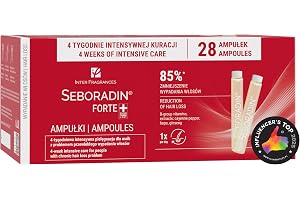 Seboradin FORTE Ampuller mot Håravfall för Kvinnor och Män 28 x 5,5 ml | Kroniskt Håravfall, Synligt Tunnare Hår, Vikande Hårfäste, Postpartum, Vård vid Androgen Alopeci, Leave-in Kvällsrutin