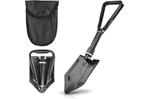 Navaris Klappspaten Klappschaufel mit Hacke - Spaten Schaufel Campingspaten aus Metall für Outdoor Survival Camping - sehr leicht