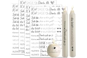 ‎BOLOSA Bolosa 4 Stück Kerzentattoos 19x14cm, Wasserschiebefolie Erntedankfest, Kerzen Tattoo für Danke, Eine andere Menschen geben, DIY Kerzengeschenke (Danke F)