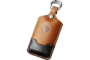 Friendship Key Card Case fit for Renault Handmade Leather Key Fob Car Key Covers with Keychian fit for Renault Captur/Clio/Kadjar/Megane/Dacia
