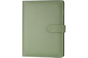 JIANTA Segregator pierścieniowy ze skóry PU A5, do wielokrotnego napełniania, 6-pierścieniowy, do segregatora A5, do segregatora budżetowego A5, do segregatora A5, do podróży, pracy (papier wewnętrzny