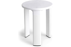 TATAY Rund pall, med tre ben, tillverkad av resistent plast, lätt att rengöra. Vit färg, blank finish